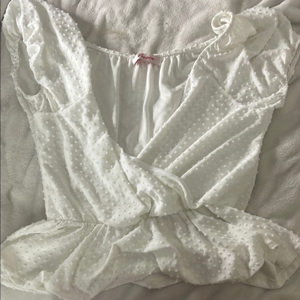 Elegant White Textured Blouse